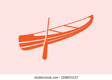 Canoe Simple Icon Kayak Fishing Boat, And One Color Icon For Download