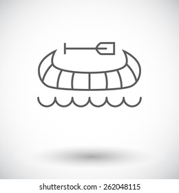 Canoe. Single flat icon on white background. Vector illustration.