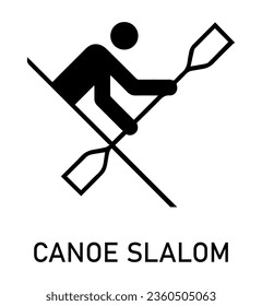 Canoe Slalom sport icons. Editable stroke. Summer games and sport