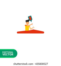 Canoe sport flat icon