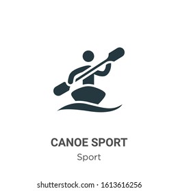 Canoe sport glyph icon vector on white background. Flat vector canoe sport icon symbol sign from modern sport collection for mobile concept and web apps design.