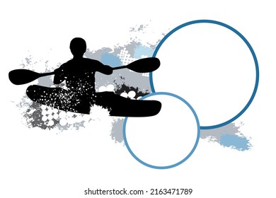 Canoe sport graphic with text buttons.