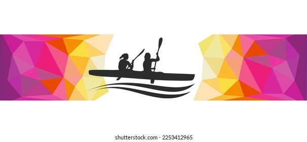 Canoe sport graphic for use as a template for flyer or for use in web design.