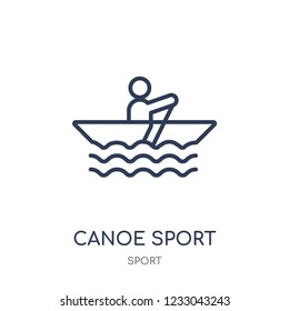 Canoe sport icon. Canoe sport linear symbol design from sport collection. Simple outline element vector illustration on white background