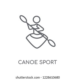 Canoe sport linear icon. Modern outline Canoe sport logo concept on white background from Sport collection. Suitable for use on web apps, mobile apps and print media.