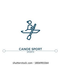 canoe sport outline vector icon. simple element illustration. canoe sport outline icon from sport concept. can be used for web and mobile
