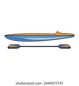 Canoe sprint racing. Canoeing sport vector line illustration