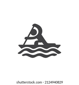 Canoe sprint sport vector icon. filled flat sign for mobile concept and web design. Kayak sprint glyph icon. Symbol, logo illustration. Vector graphics