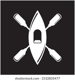 Ícone de logotipo de símbolo de canoa, modelo de design de ilustração de vetor