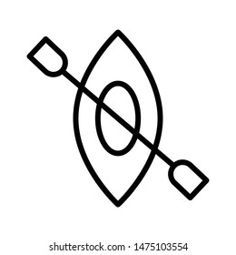 canoe thin line vector icon