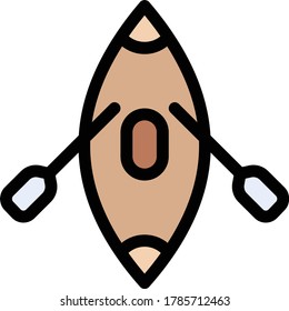 canoe vector flat color icon 