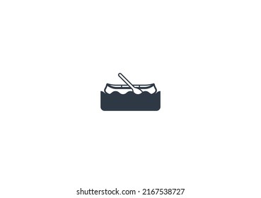 Canoe vector flat emoticon. Isolated Canoe illustration. Canoe icon