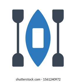 canoe vector glyph colour icon 