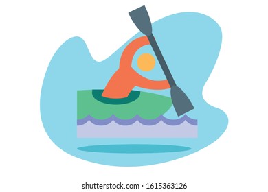 canoe vector icon design on white background 
