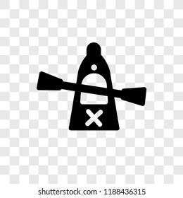 Canoe vector icon isolated on transparent background, Canoe transparency logo concept