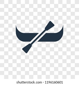 Canoe vector icon isolated on transparent background, Canoe transparency logo concept