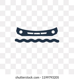 Canoe vector icon isolated on transparent background, Canoe transparency concept can be used web and mobile
