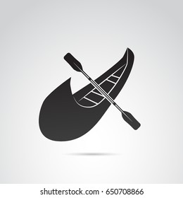 Canoe vector icon isolated on white background.