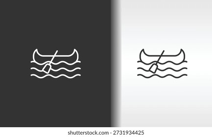 Canoa Vetor, Ícone ou Logo Signo Ilustração de Símbolo Isolada