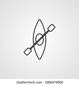 Canoe vector icon symbol