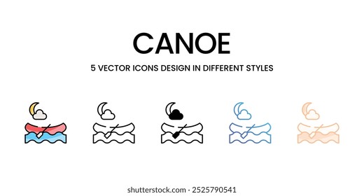 Ícones de vetor de canoa definir ilustração de stock