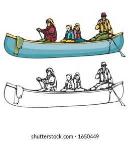 Canoe. Vector illustration