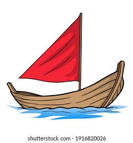 canoe vector illustration,
isolated on white background.Boat top view