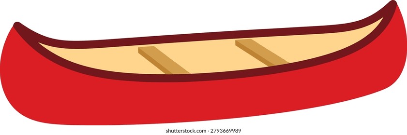Canoe vector illustration isolated on white background.