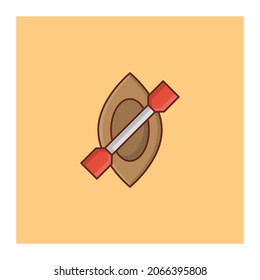 canoe Vector illustration on a transparent background. Premium quality symbols.Vector line flat color icon for concept and graphic design.