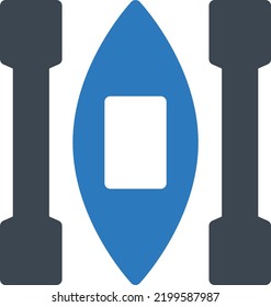 canoe  Vector illustration on a transparent background. Premium quality symmbols. Glyphs vector icons for concept and graphic design. 
