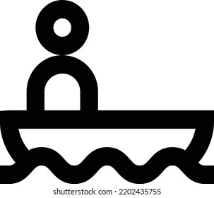 Canoe Vector illustration on a transparent background.Premium quality symmbols.Stroke vector icon for concept and graphic design.