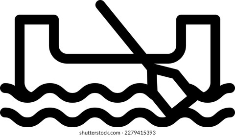 canoe Vector illustration on a transparent background. Premium quality symmbols. Thin line vector icons for concept and graphic design.