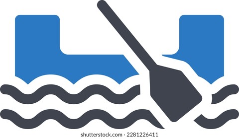 canoe  Vector illustration on a transparent background. Premium quality symmbols. Glyphs vector icons for concept and graphic design. 
