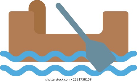 canoe Vector illustration on a transparent background. Premium quality symmbols. Line Color vector icons for concept and graphic design.