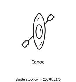 Canoe Vector outline Icon Design illustration. Travel Symbol on White background EPS 10 File