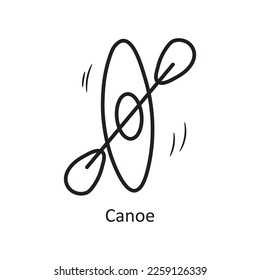 Canoe vector outline Icon Design illustration. Olympic Symbol on White background EPS 10 File