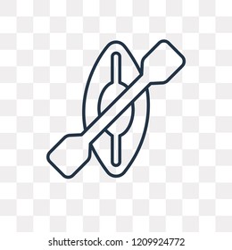 Canoe vector outline icon isolated on transparent background, high quality linear Canoe transparency concept can be used web and mobile