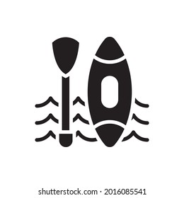Canoe vector solid icons style illustration. EPS 10 file