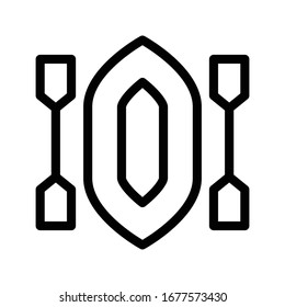canoe vector thin line icon 