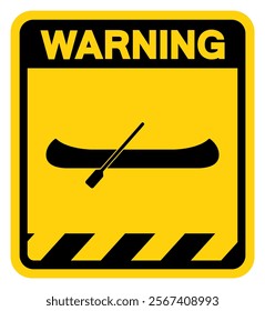 Canoe Warning Sign, Vector Illustration, Isolate On White Background Label.EPS10