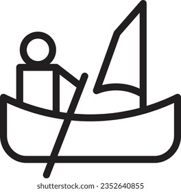 Canoe Water Sport Outline Icon