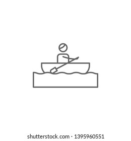 Canoeing, adventure icon. Element of adventure icon. Thin line icon for website design and development, app development. Premium icon