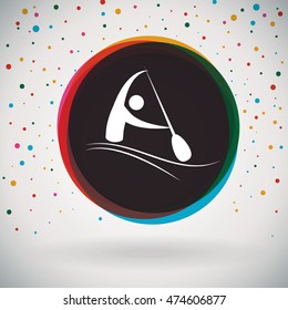 Canoeing - Colorful icon and sports background