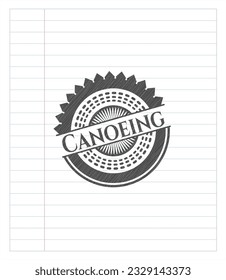 Canoeing drawn with pencil strokes. Vector Illustration. Detailed. 