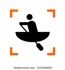 canoeing flat icon