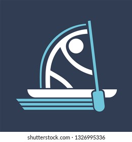 canoeing flat icon