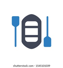 Canoeing Icon in Blue Gray Color