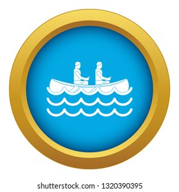 Canoeing icon blue vector isolated on white background for any design
