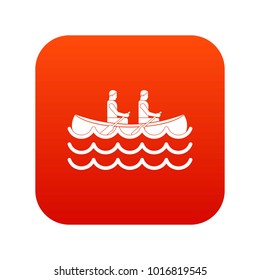 Canoeing icon digital red for any design isolated on white vector illustration
