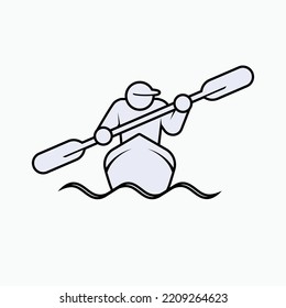 Canoeing Icon. Kayak Sport Water Symbol.